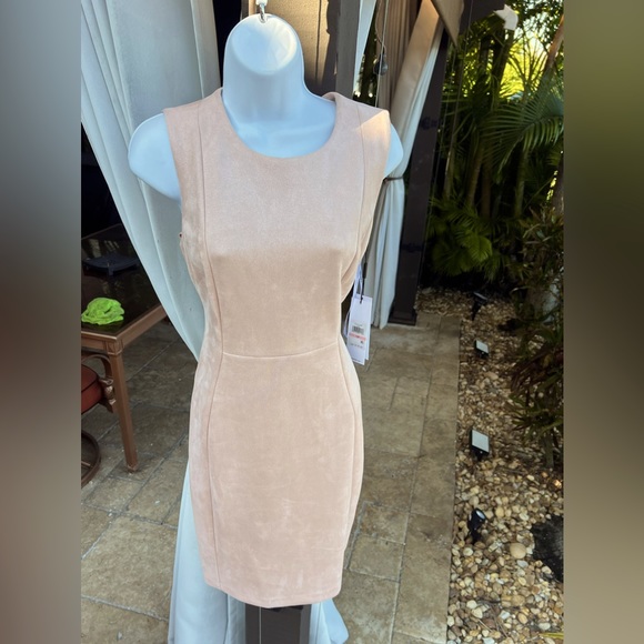 CALVIN KLEIN Petite Faux-Suede Sheath Dress 10P - Picture 12 of 16